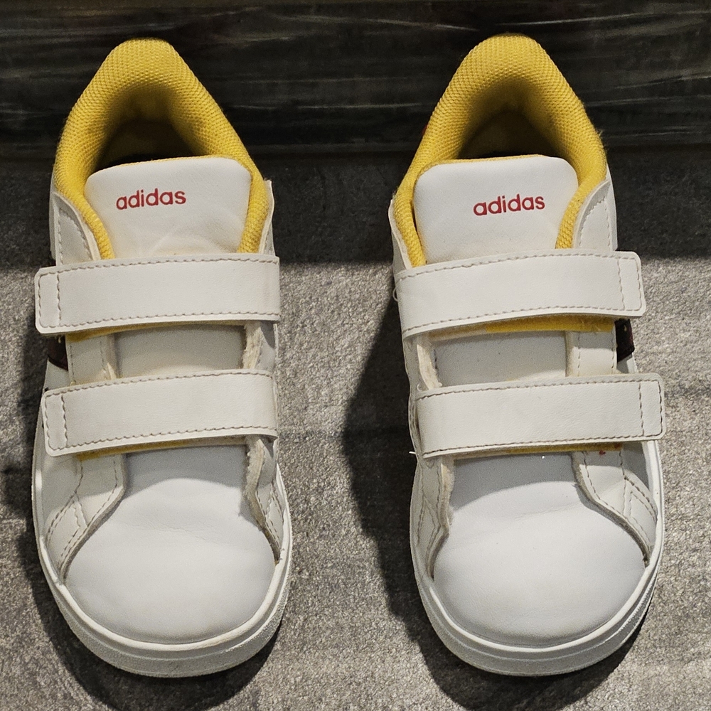 Adidas Black and White Sneakers with Velcro Straps